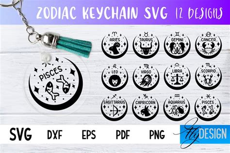 Download Astrology Keychain Svg Bundle Files