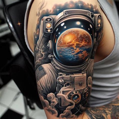 Astronaut Reflection Tattoo