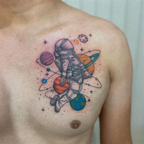 Astronaut Tattoo Chest