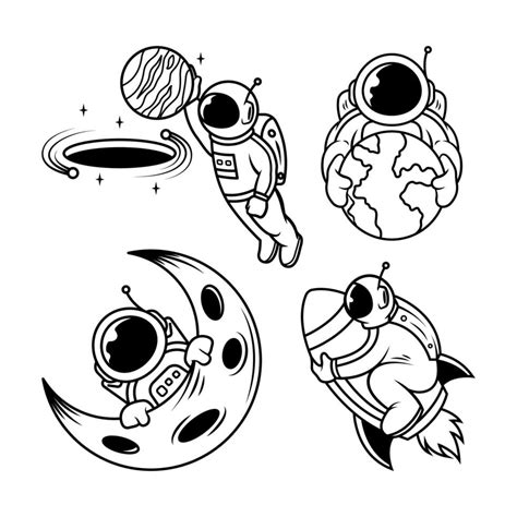 Astronaut Tattoo Minimal