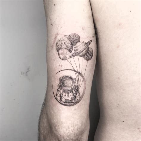 Astronaut Tattoo With Balloons