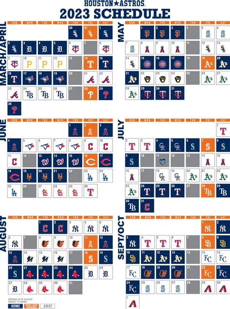 Astros 2023 Schedule Printable