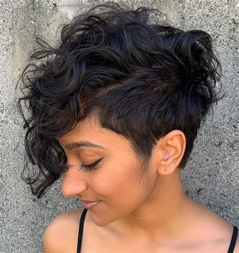 Asymmetrical Short Curly Cuts