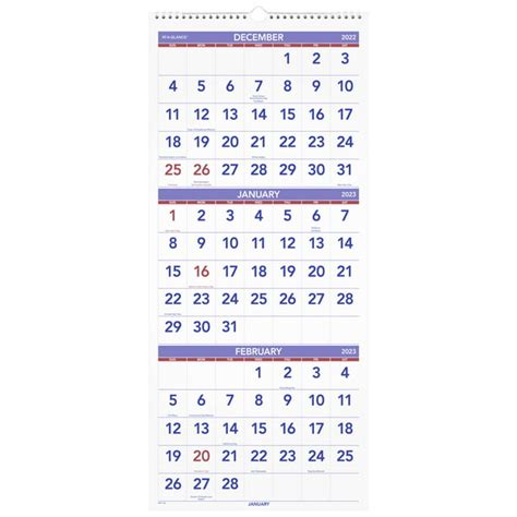2023 AtAGlance SW11528 3Month Wall Calendar, 12 x 27"