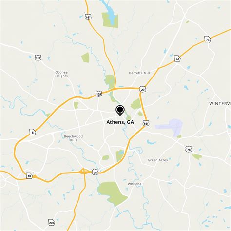 AthensClarke County, GA Metro Area Wall Map Basic Style by MarketMAPS