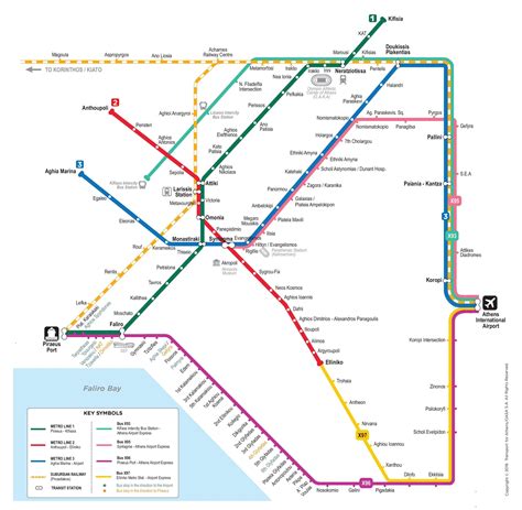 Athens Metro lines map as of 2013 (click to enlarge) Athens Transport