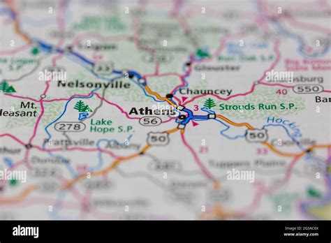 Athens Ohio Map Color 2018