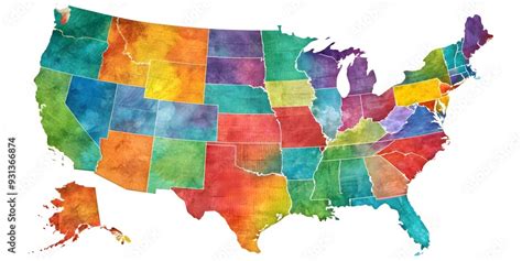 Die Vereinigten Staaten Amerika Karte Klassische Vintage Retro Kraft