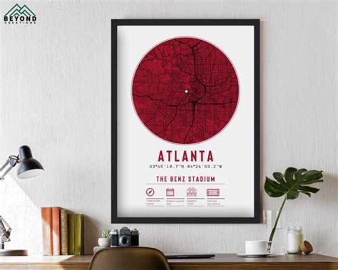 Atlanta Map by Alex Elko Design Minted Distressed Charcoal Stain