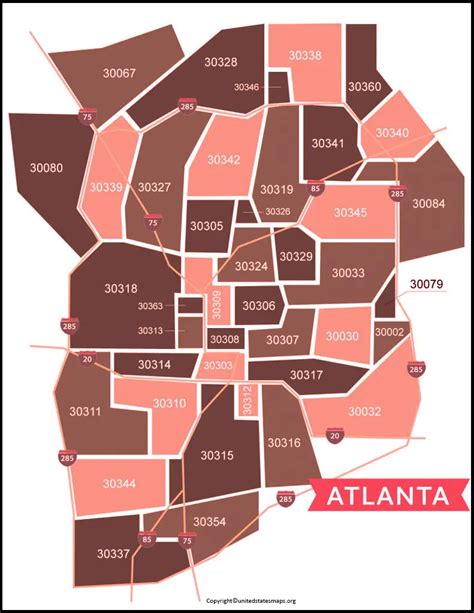 Atlanta Ga Zip Code Map Map
