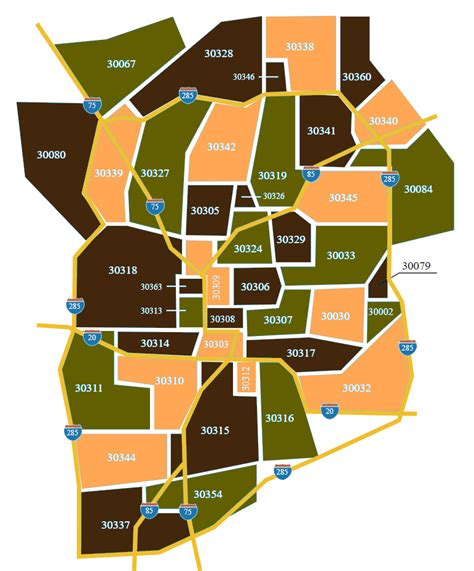 Atlanta Ga Zip Code Map [Updated 2019] Atlanta Zip Code Map Printable