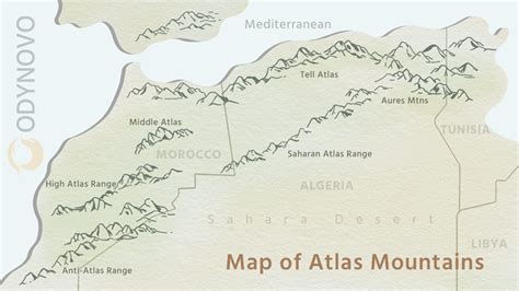 Northwestern Africa and the Atlas mountain range in Morocco. The detail