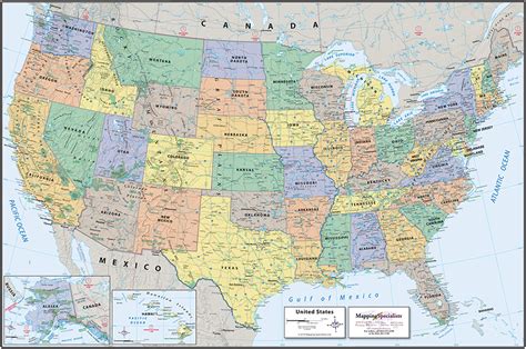 Map Of United States Of America With States And Capitals