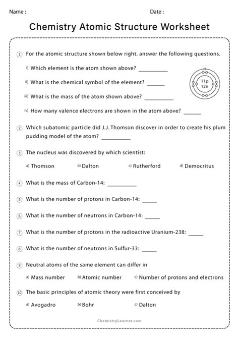 Atomic Structure Worksheet Pdf Fresh atomic Structure Worksheet Answers