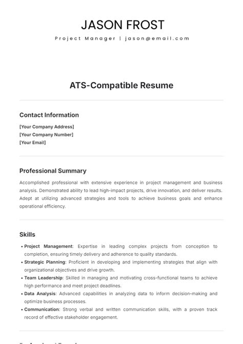 Ats Compatible Resume