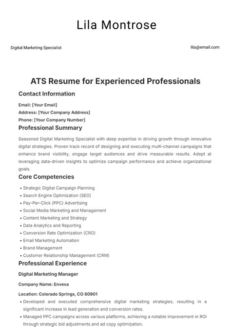 Ats For Resume