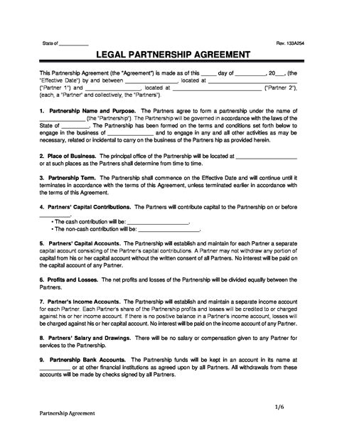 Attorney Partnership Agreement Sample