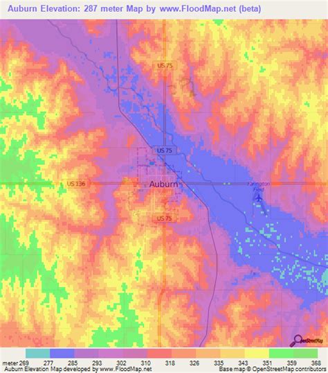 Elevation of Auburn,US Elevation Map, Topography, Contour