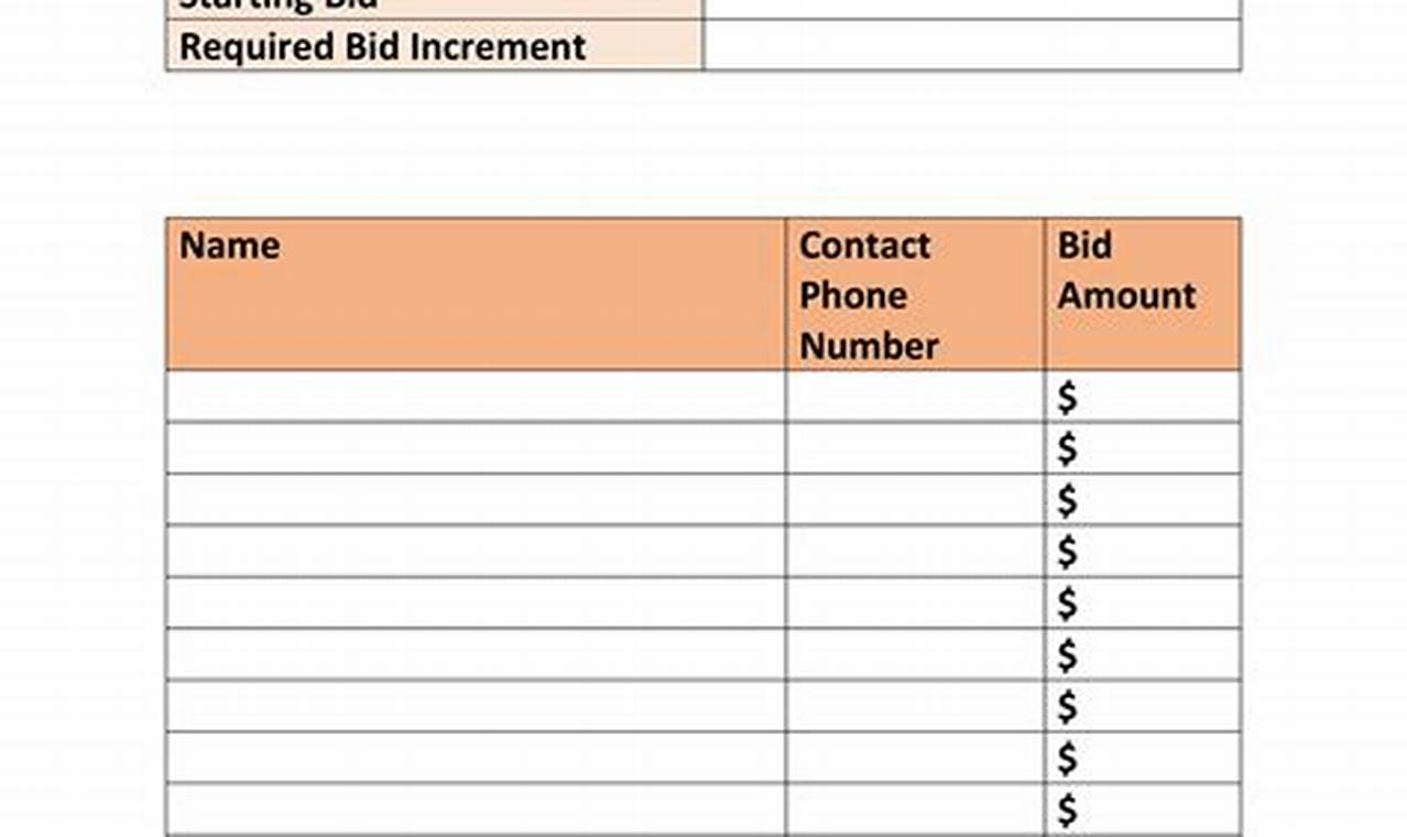 Harness the Power of Auction Sheets: A Comprehensive Guide for Sheet Template Enthusiasts