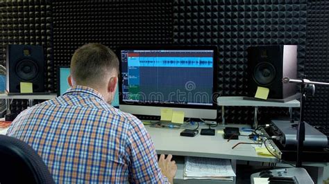 Audio Editor Working in Music Studio
