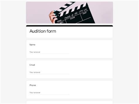 Audition Form Template Google Docs