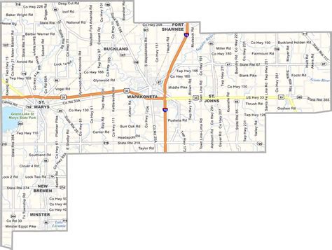 Auglaize County Ohio Vintage Map From 1860 Old County Map Etsy