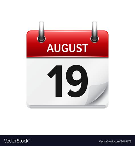 August 19th Calendar