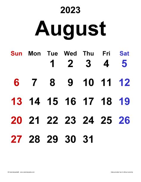 August 27 Calendar