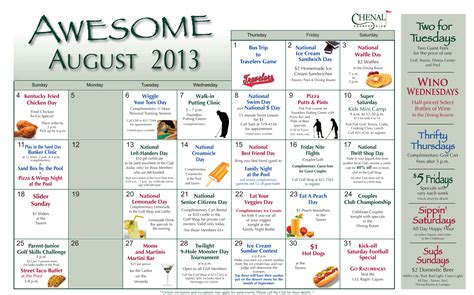 August Calendar Of Events