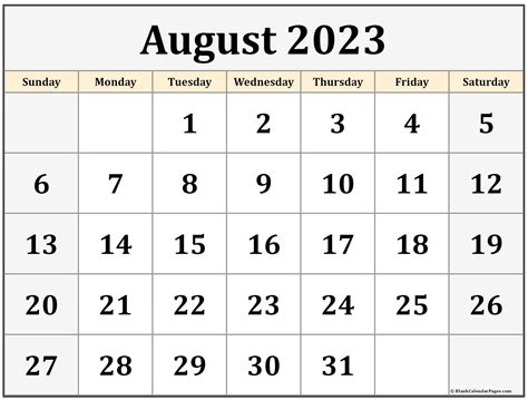 August 12 Calendar