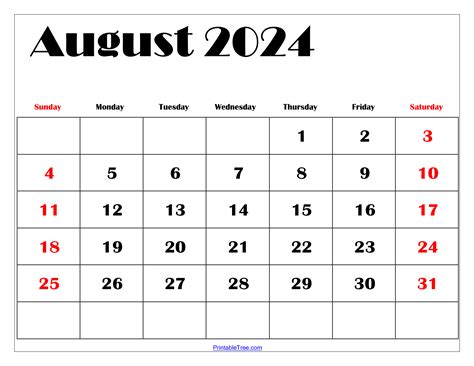 August 20 20 Calendar