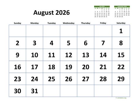 August 2026 Calendar