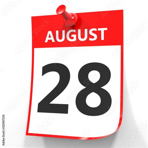 August 28 Calendar