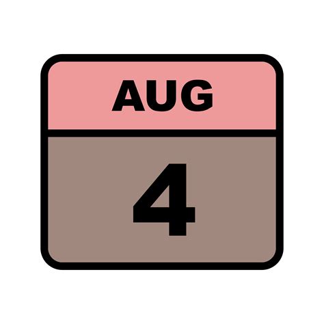 August 4th Calendar