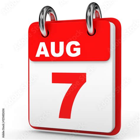 August 7 Calendar