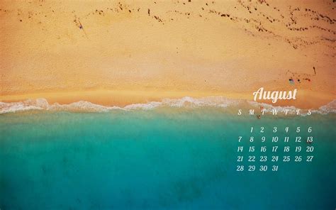 August Desktop Calendar