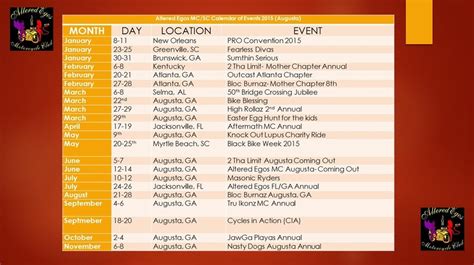 Augusta Events Calendar