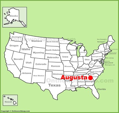 Us Capital Cities On Map Series Augusta Ga Stock Photo Download Image