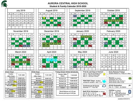 Aurora Academic Calendar