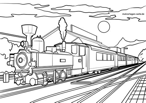 Ausmalbild Dampflok