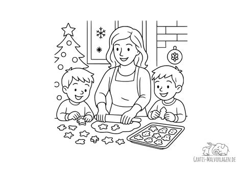 Ausmalbild Kekse Backen