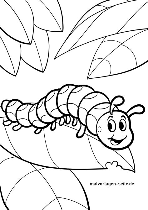 Ausmalbild Raupe