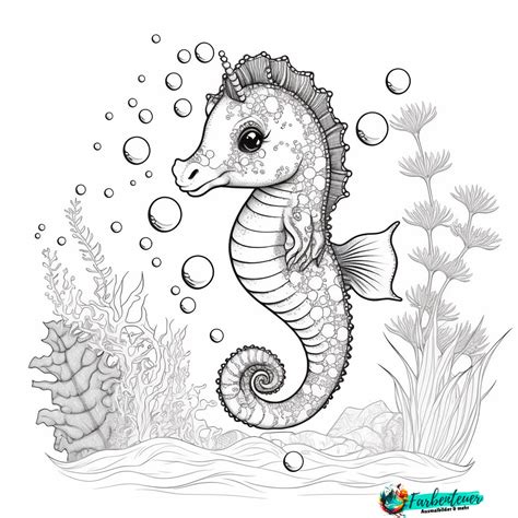 Ausmalbild Seepferdchen