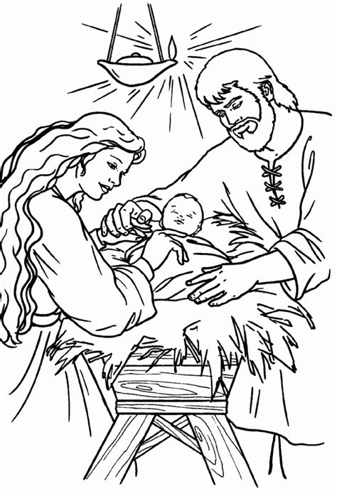 Ausmalbilder Jesus Krippe