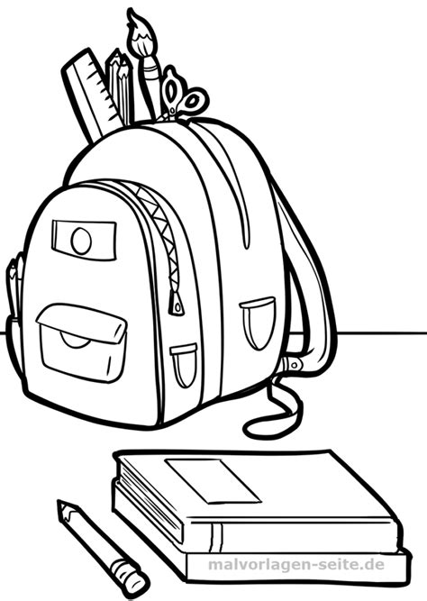 Ausmalbilder Schulsachen