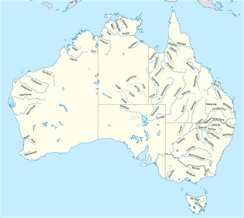 Australia Map Of Rivers