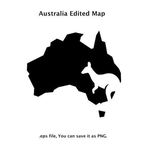 Australian Map And Kangaroo Silhouette Stock Illustration Download