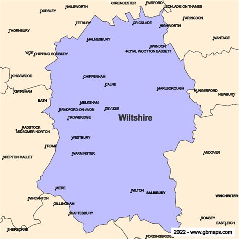 Map of WILTSHIRE from A Complete County Atlas of England & Wales