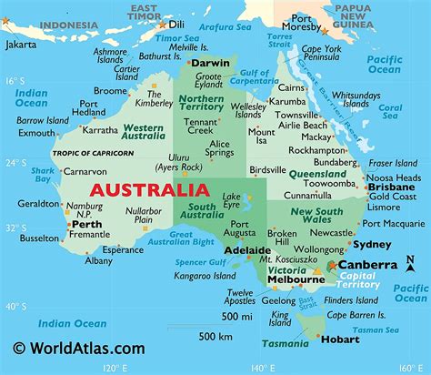 Australia Map Country Region Map of World Region City