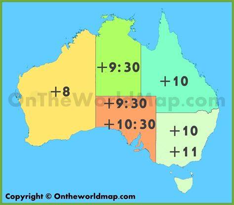 Time Zones Map for Australia